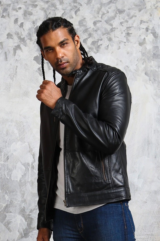 American Flag Skull Leather Jacket for Men - Vox Leather