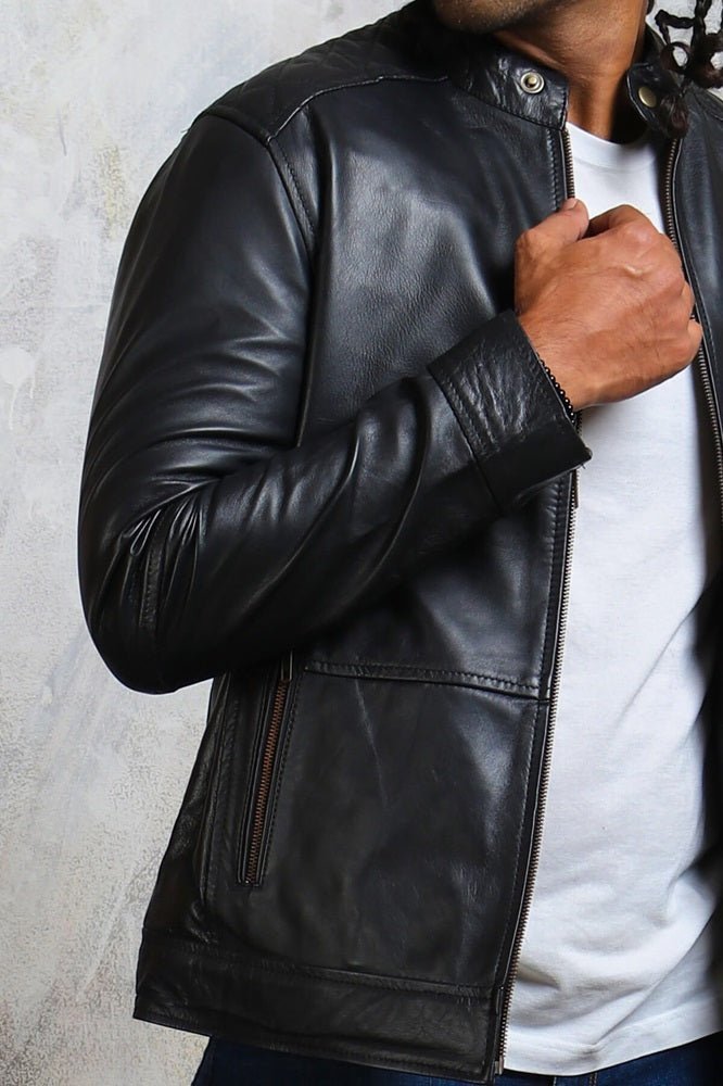 American Flag Skull Leather Jacket for Men - Vox Leather