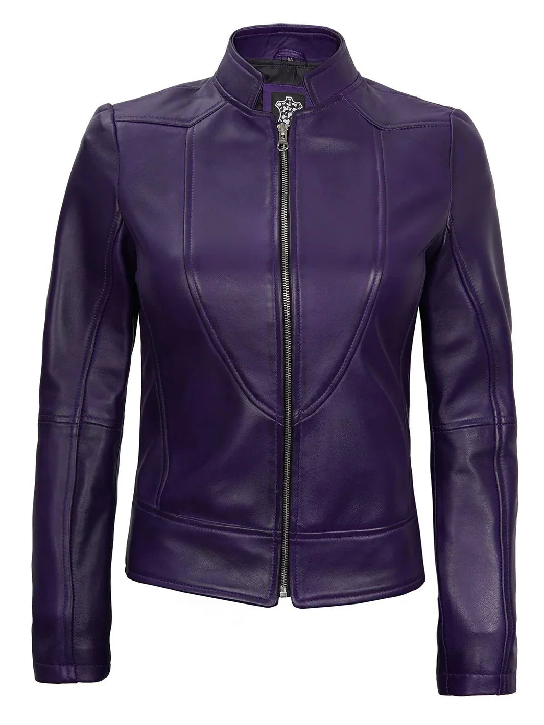 Amy Purple Cafe Racer Women's Leather Jacket - Rare Leather
