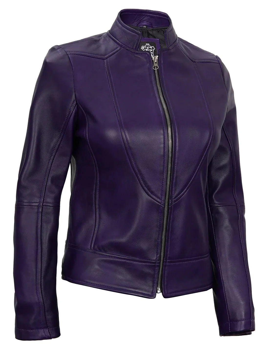 Amy Purple Cafe Racer Women's Leather Jacket - Rare Leather