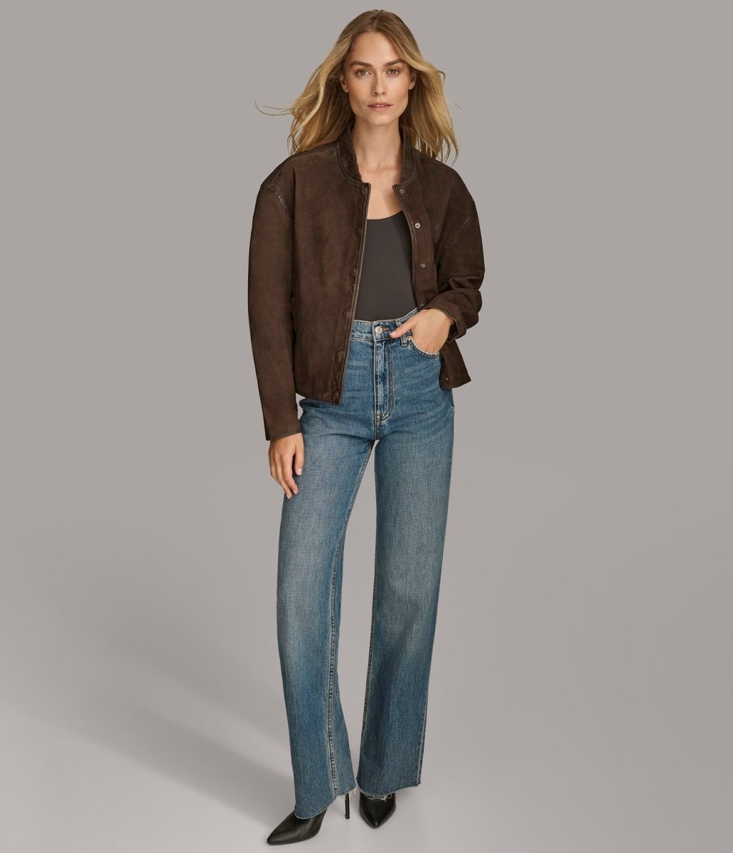 Angie Snap Bomber Jacket - Vox Leather