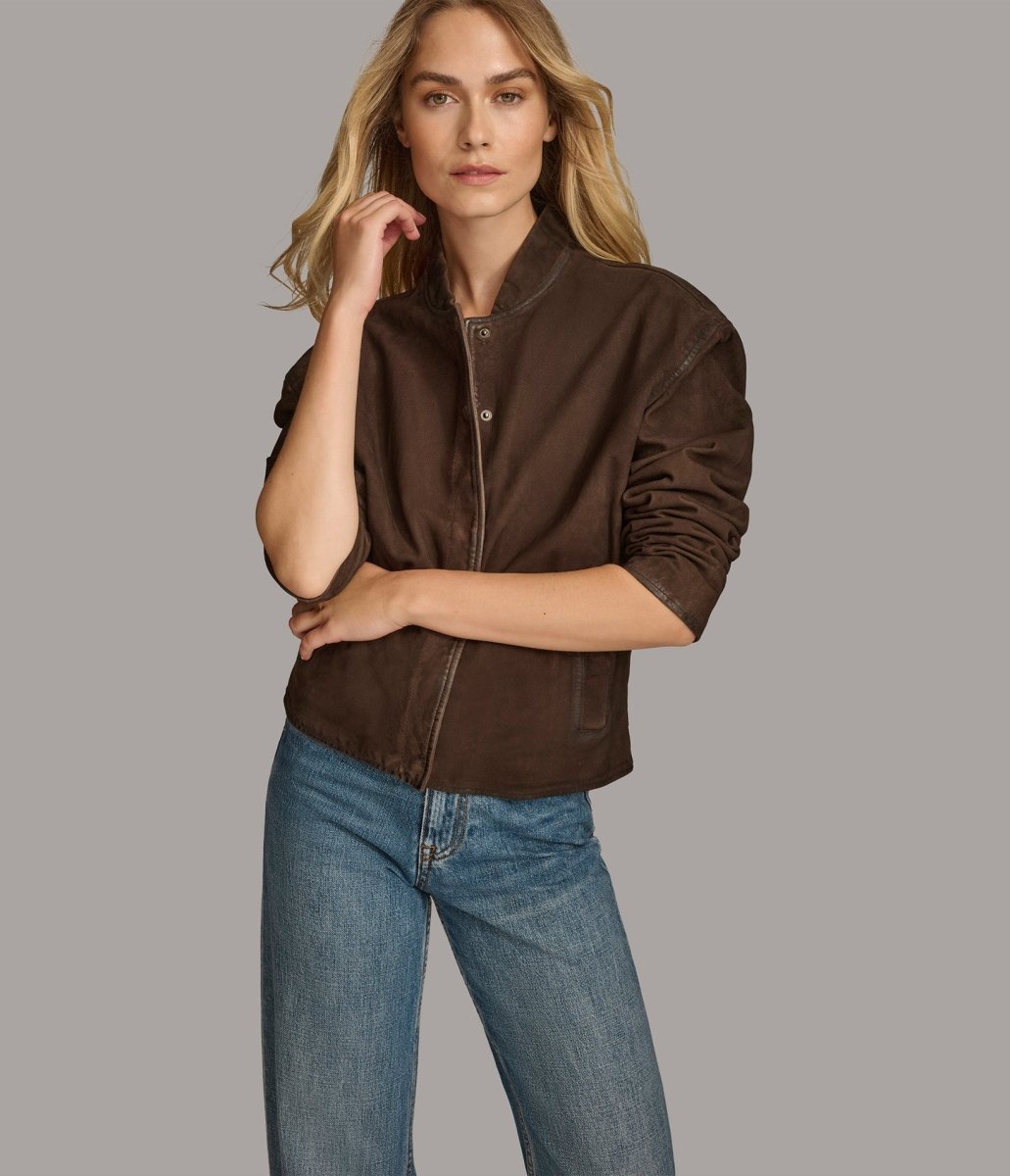 Angie Snap Bomber Jacket - Vox Leather