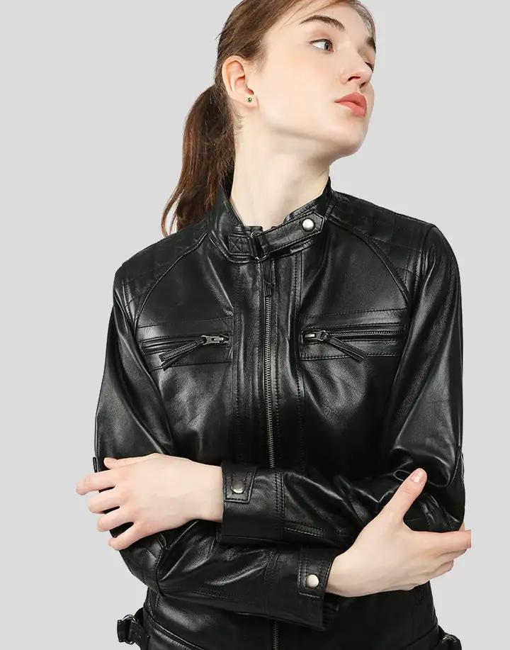 Annalise Black Racer Leather Jackets - Rare Leather