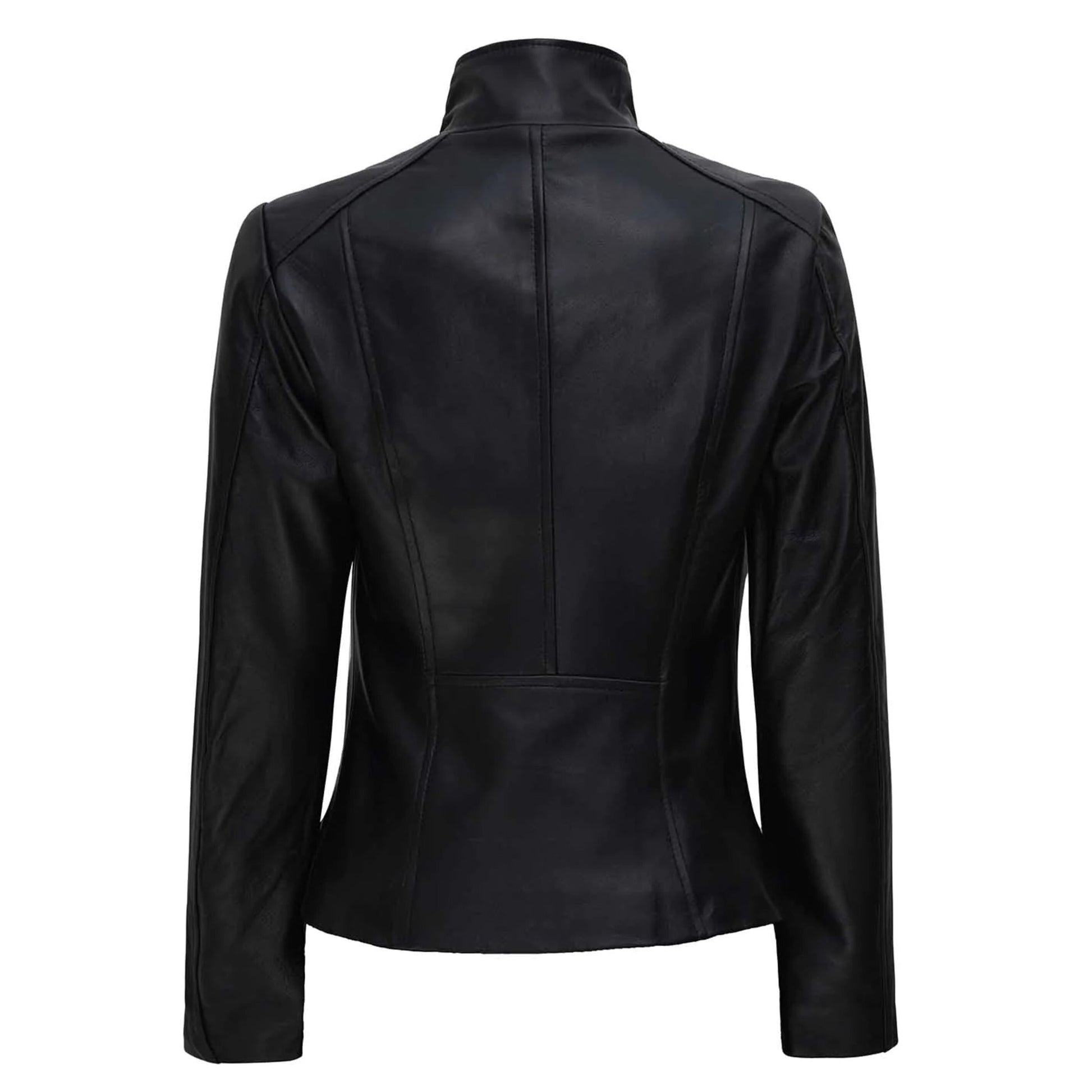 Arezzo Black Asymmetrical Leather Jacket Women - Rare Leather