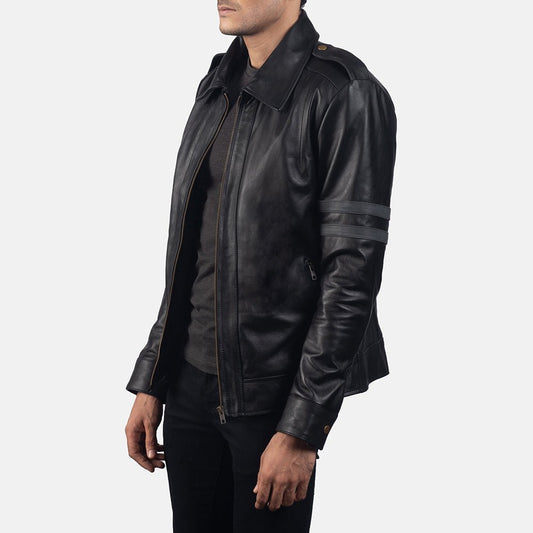 Armstrong Black Leather Biker Jacket - Vox Leather