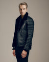 Arsalan Shearling Biker Quilted Leather Jacket - Rare Leather