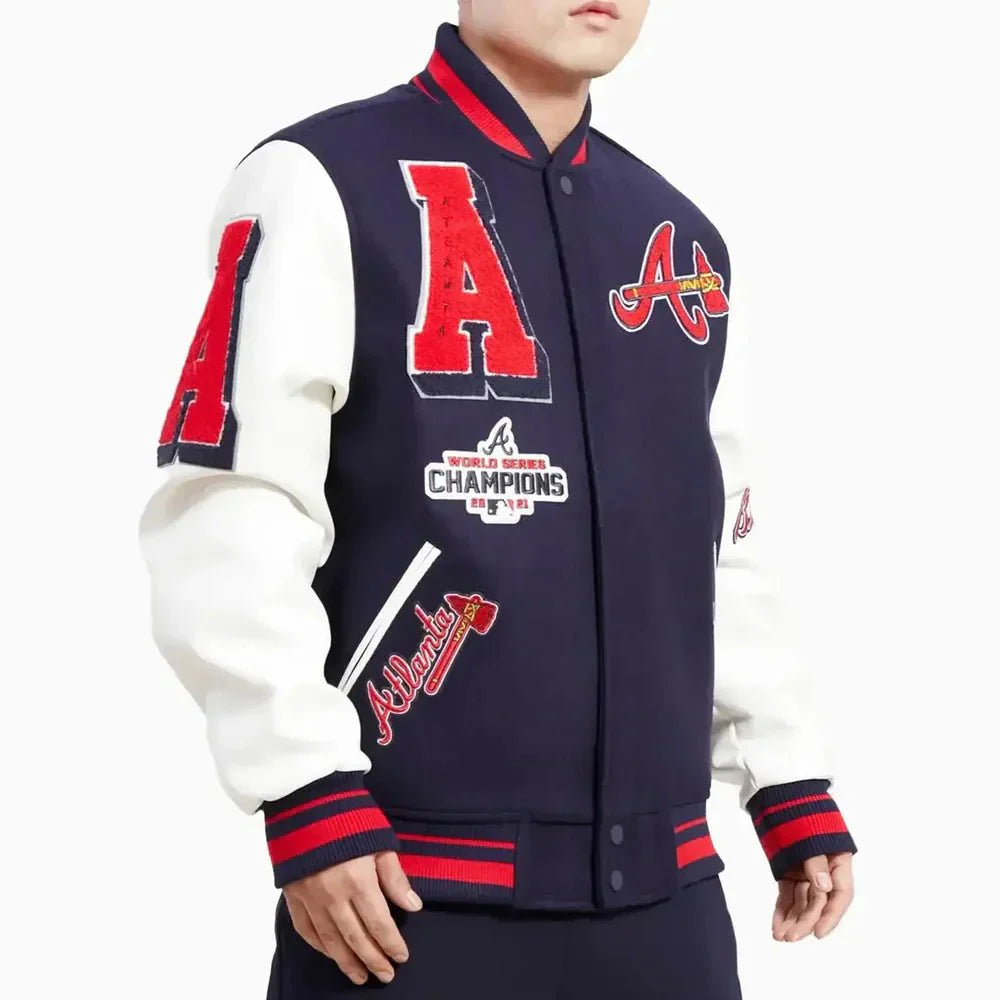 Atlanta Braves 2021 World Series MLB Wool Varsity Jacket - Rare Leather