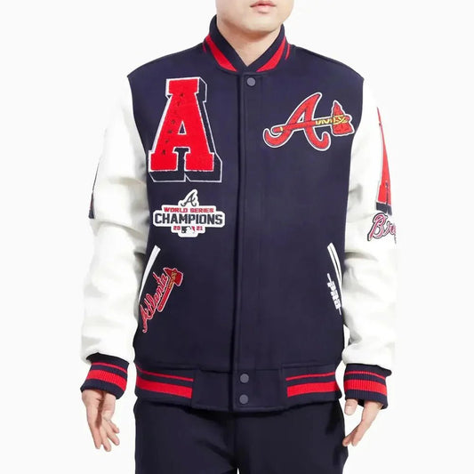 Atlanta Braves 2021 World Series MLB Wool Varsity Jacket - Vox Leather