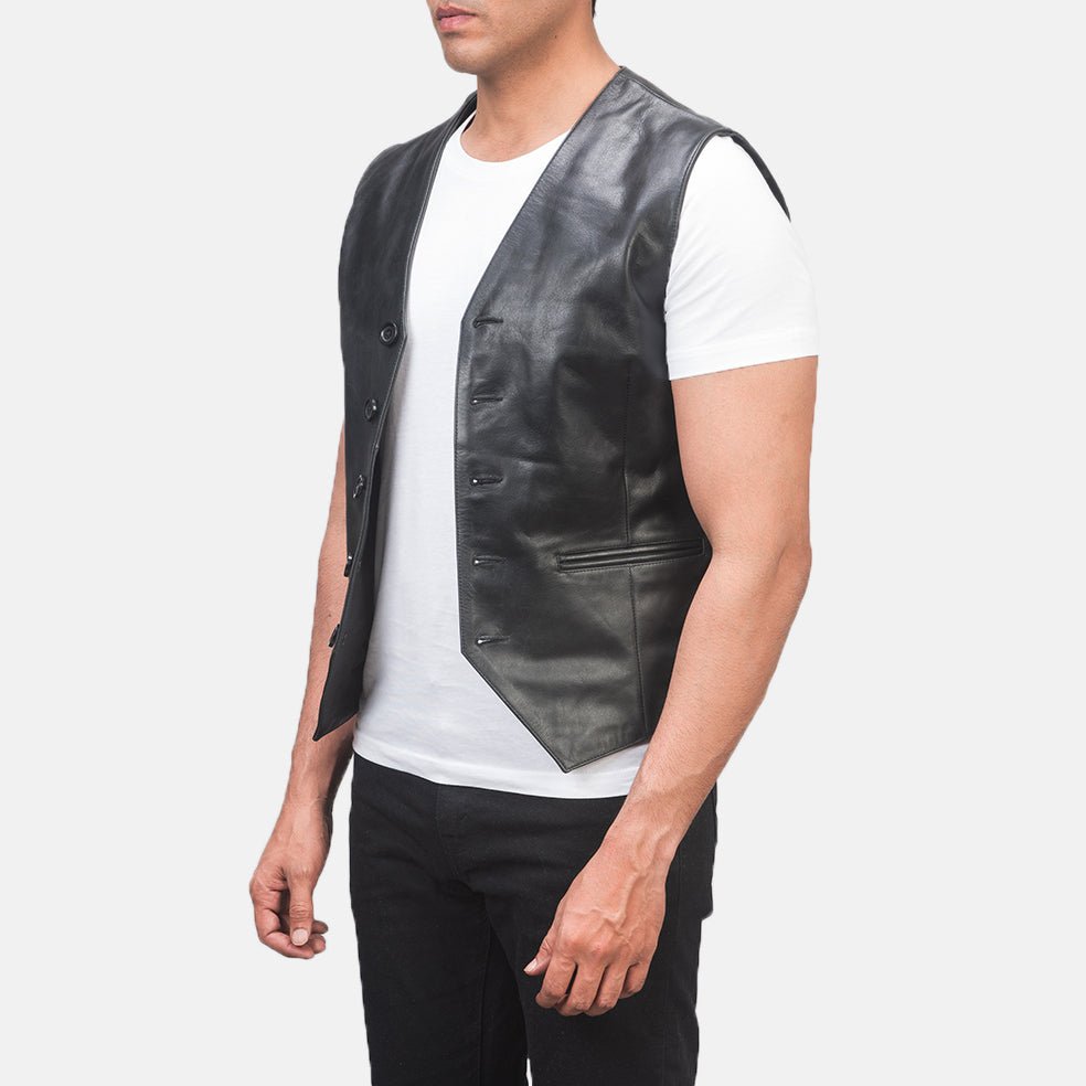 Auden Black Leather Vest - Rare Leather