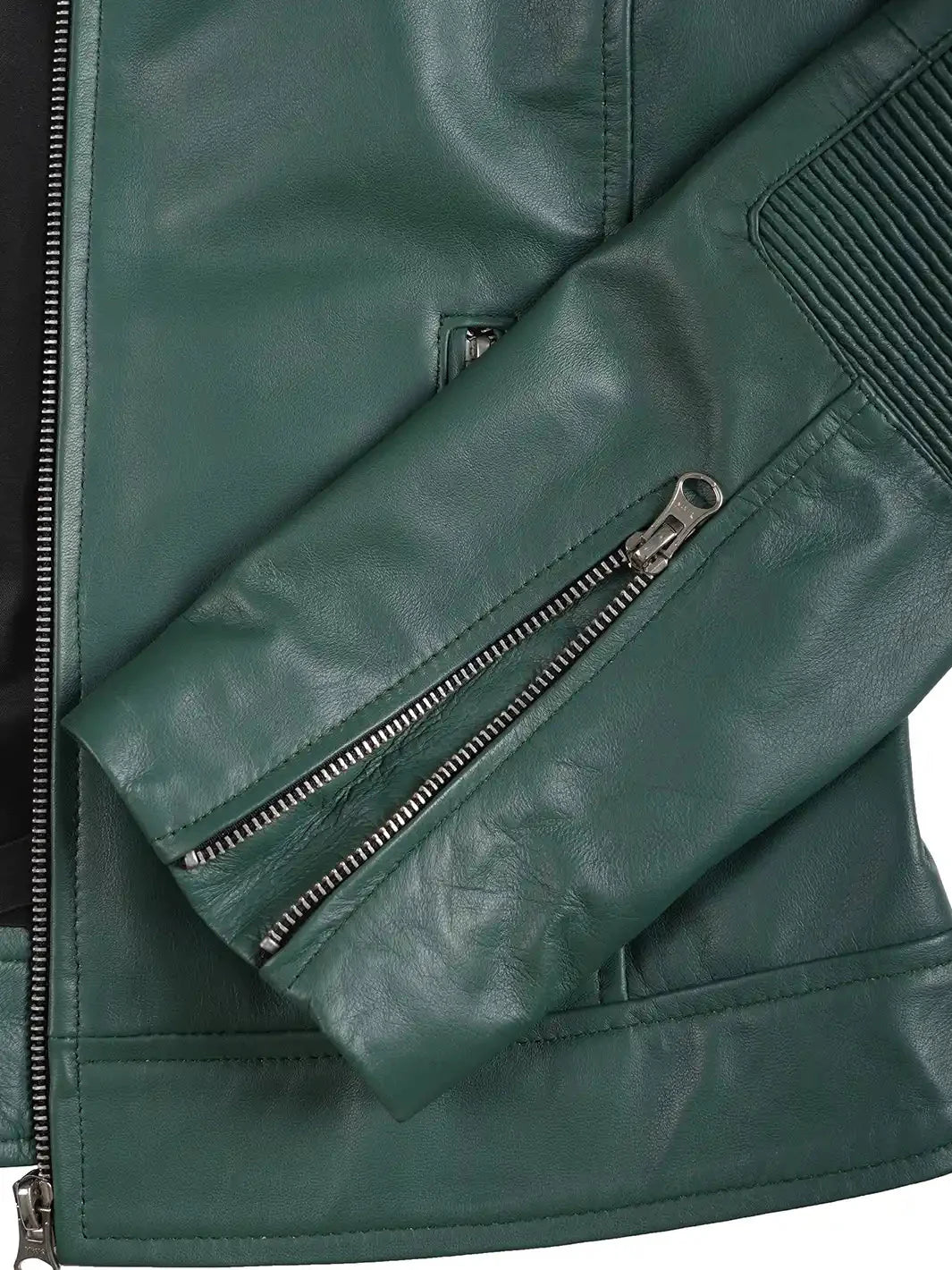 Austin Women Cafe Racer Green Leather Jacket - Rare Leather