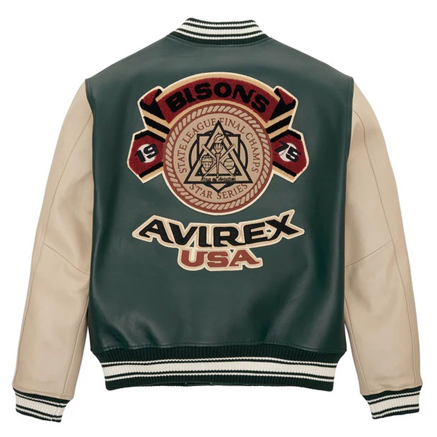 Avirex Bisons Varsity Jacket Hunter - Rare Leather