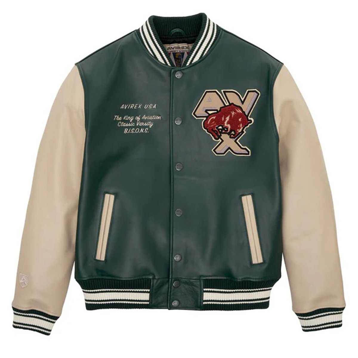 Avirex Bisons Varsity Jacket Hunter - Vox Leather