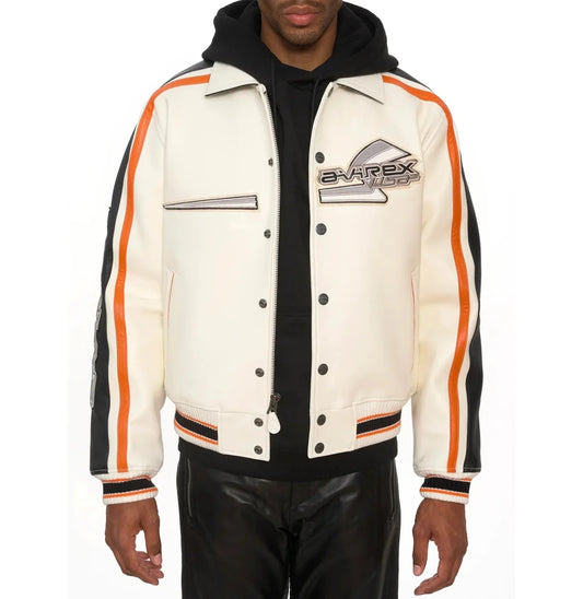 Avirex City Racer Leather Varsity Jacket - Vox Leather
