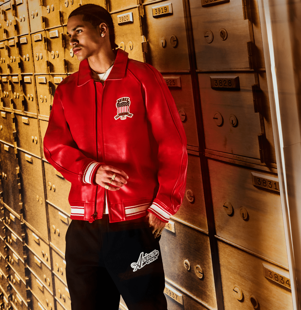 Avirex Red Icon Jacket - Vox Leather