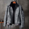B3 Bomber Jacket Grey Shearling Coat - Rare Leather