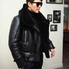 B3 Bomber Jacket Men Winter Wool Lamb Fur Aviator Jacket - Rare Leather