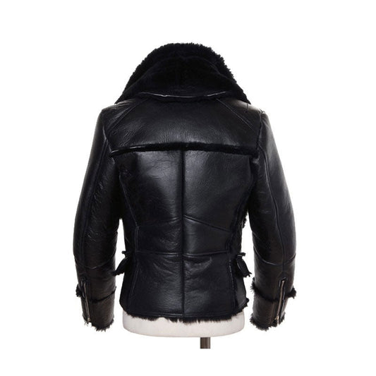 B3 Bomber Jacket Men Winter Wool Lamb Fur Aviator Jacket - Vox Leather