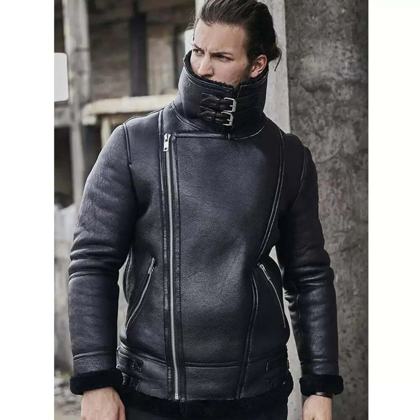 B3 Classic Bomber Shearling Sheepskin Motorcycle Leather Jacket - Rare Leather