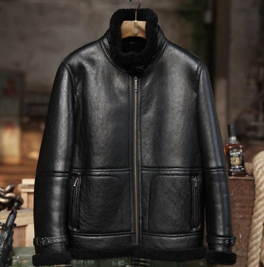 B3 RAF Aviator Sheepskin Shearling Leather Jacket - Vox Leather