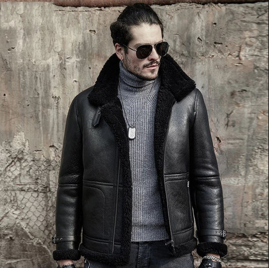 B3 RAF Aviator Sheepskin Shearling Leather Jacket - Vox Leather