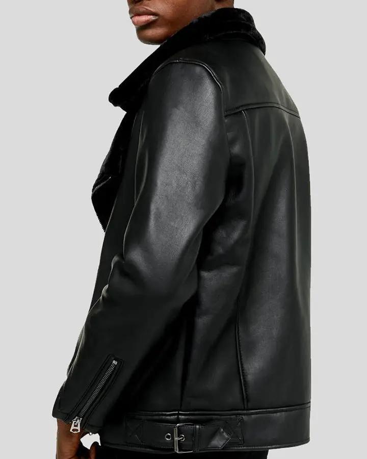 Bard Black Shearling Leather Jacket - Vox Leather