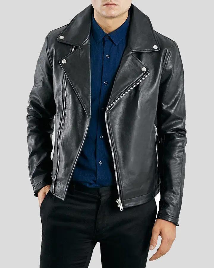 Barden Black Motorcycle Leather Jacket - Vox Leather