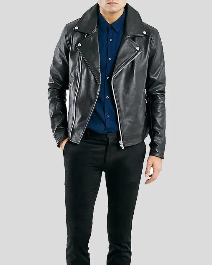 Barden Black Motorcycle Leather Jacket - Vox Leather