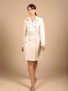 'Belle Du Jour' Leather Trench Coat in Crema - Rare Leather