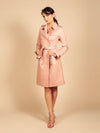 'Belle Du Jour' Leather Trench Coat in Rosa - Rare Leather