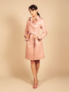 'Belle Du Jour' Leather Trench Coat in Rosa - Vox Leather
