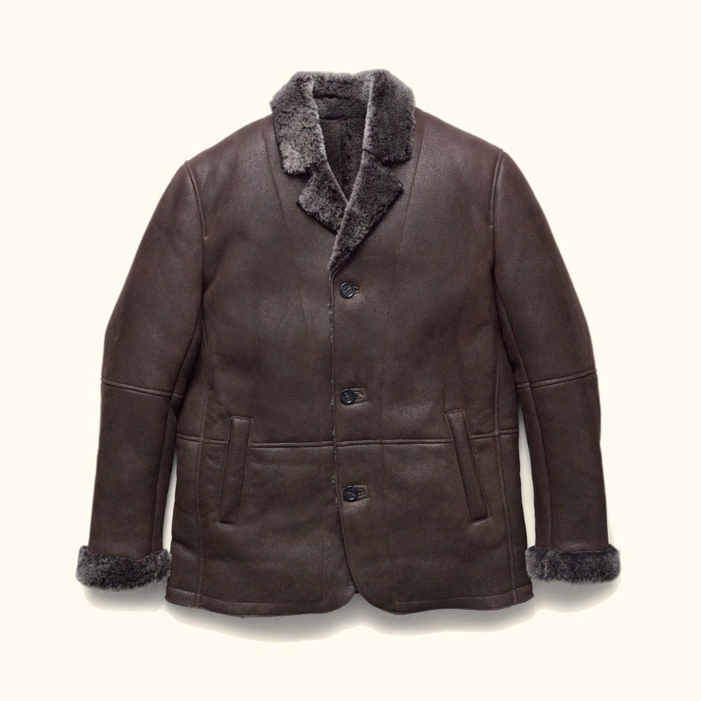 Big Sky Shearling Leather Blazer | Espresso Brown - Vox Leather