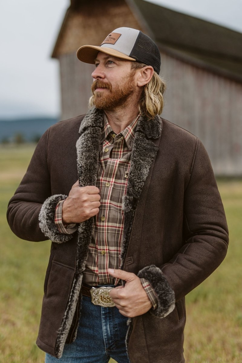 Big Sky Shearling Leather Blazer | Espresso Brown - Vox Leather