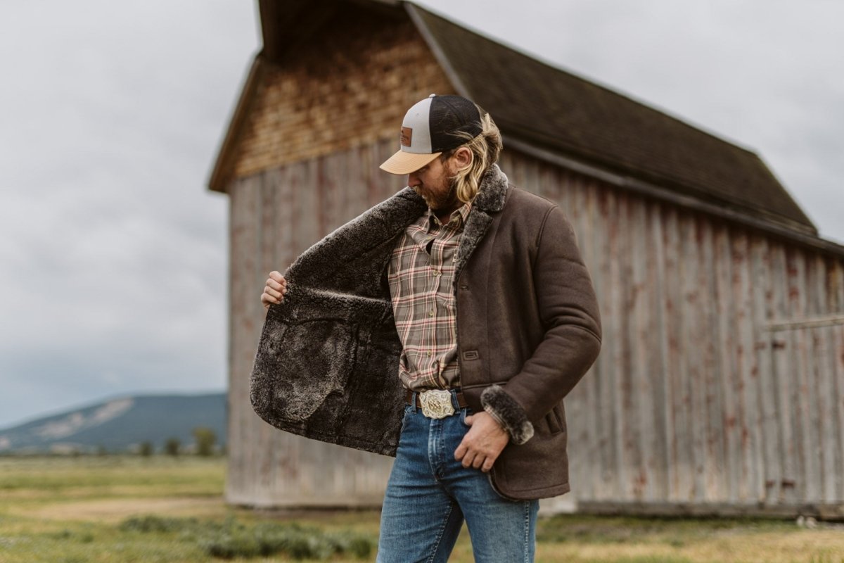 Big Sky Shearling Leather Blazer | Espresso Brown - Vox Leather