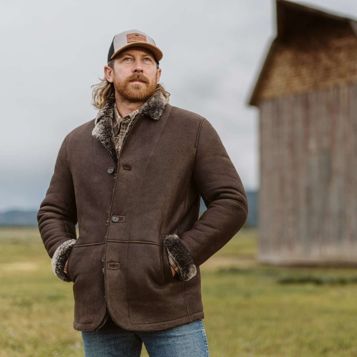 Big Sky Shearling Leather Blazer | Espresso Brown - Vox Leather