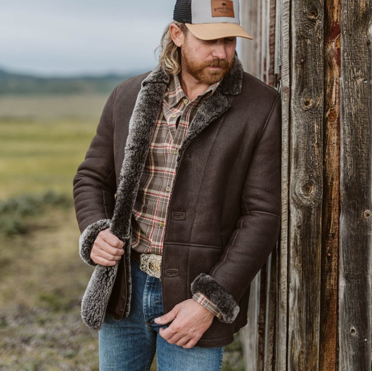 Big Sky Shearling Leather Blazer | Espresso Brown - Vox Leather
