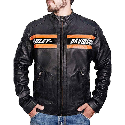 Bill Goldberg Harley Davidson Biker Leather Jacket - Vox Leather