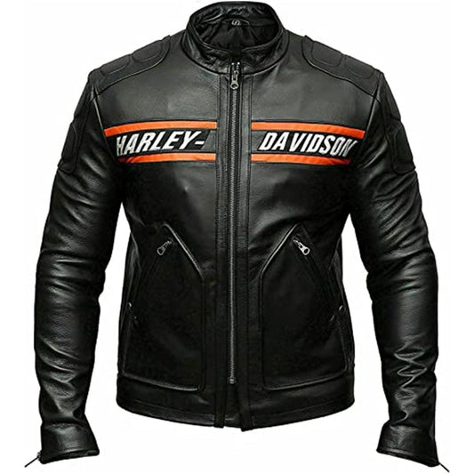 Bill Goldberg Harley Davidson Biker Leather Jacket - Vox Leather