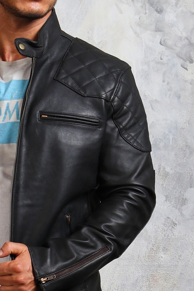 Black Biker Leather Jacket for Men - Vox Leather