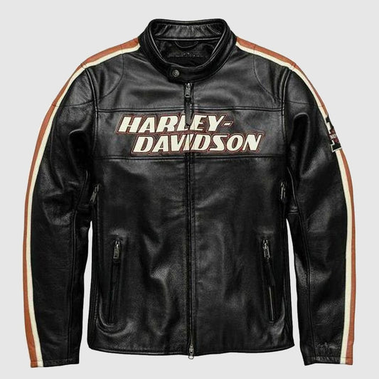 Black Harley Davidson Biker Motorcycle Jacket Motor - Vox Leather