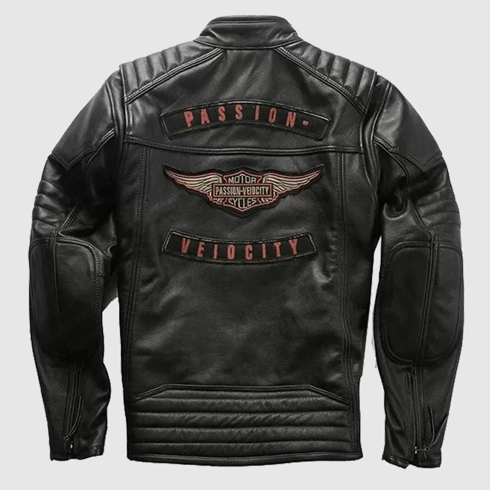 Black Harley Davidson Passion Velocity Leather Jacket - Vox Leather