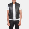 Black Leather Motorcycle Vest For Men - Rare Leather