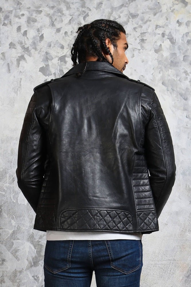Black Motorcycle Leather Jacket for Men's - Vox Leather