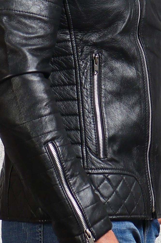 Black Motorcycle Leather Jacket for Men's - Vox Leather