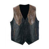 Black Motorcycle Style Leather Vest - Rare Leather