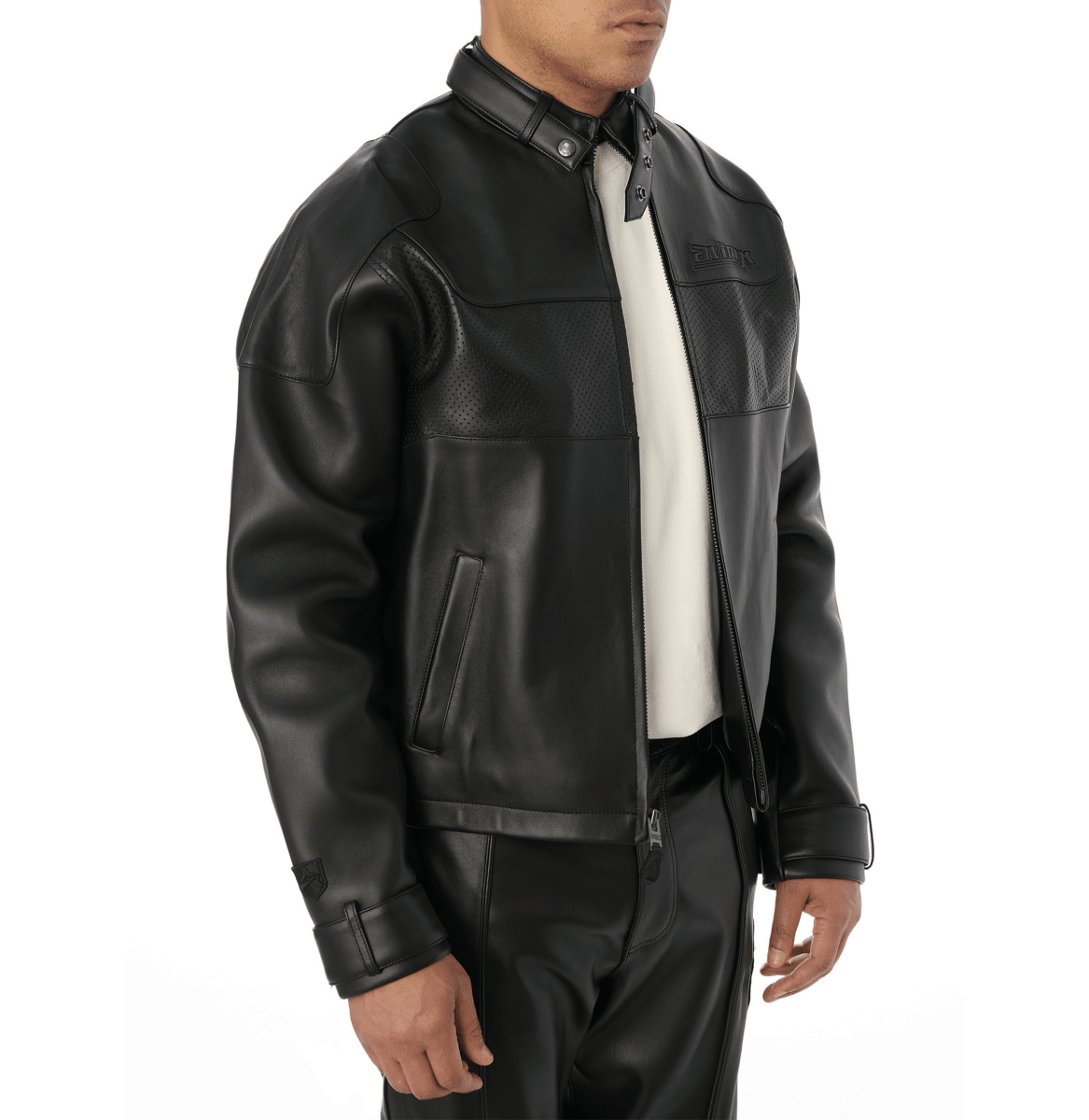 BLACK-OUT RACING JACKET - Vox Leather