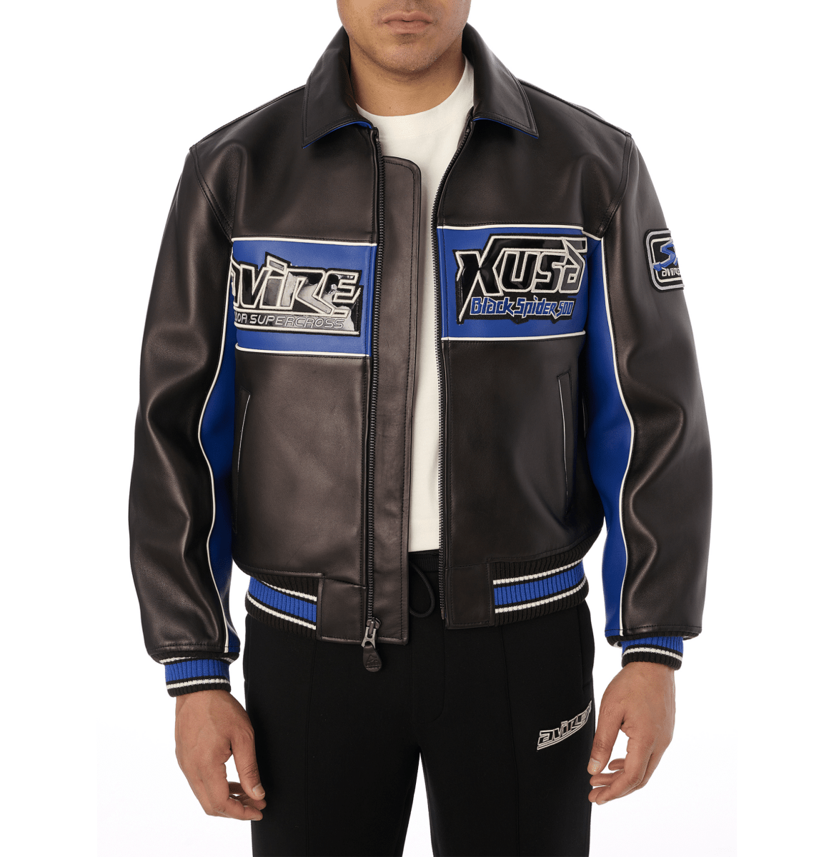 BLACK SPIDER RACER JACKET - Vox Leather