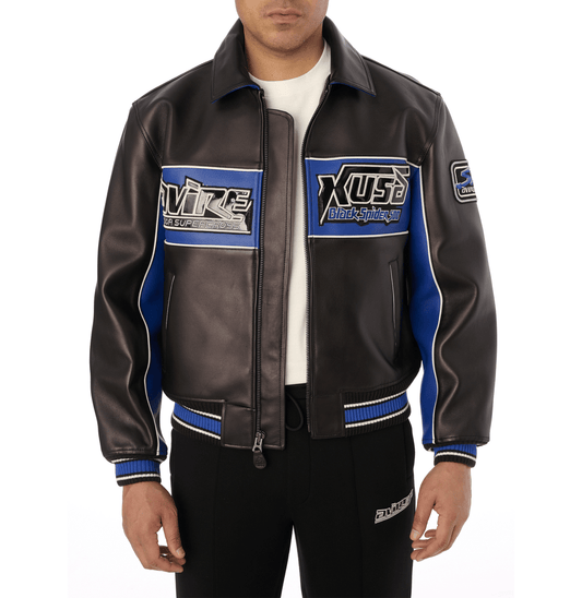 BLACK SPIDER RACER JACKET - Vox Leather