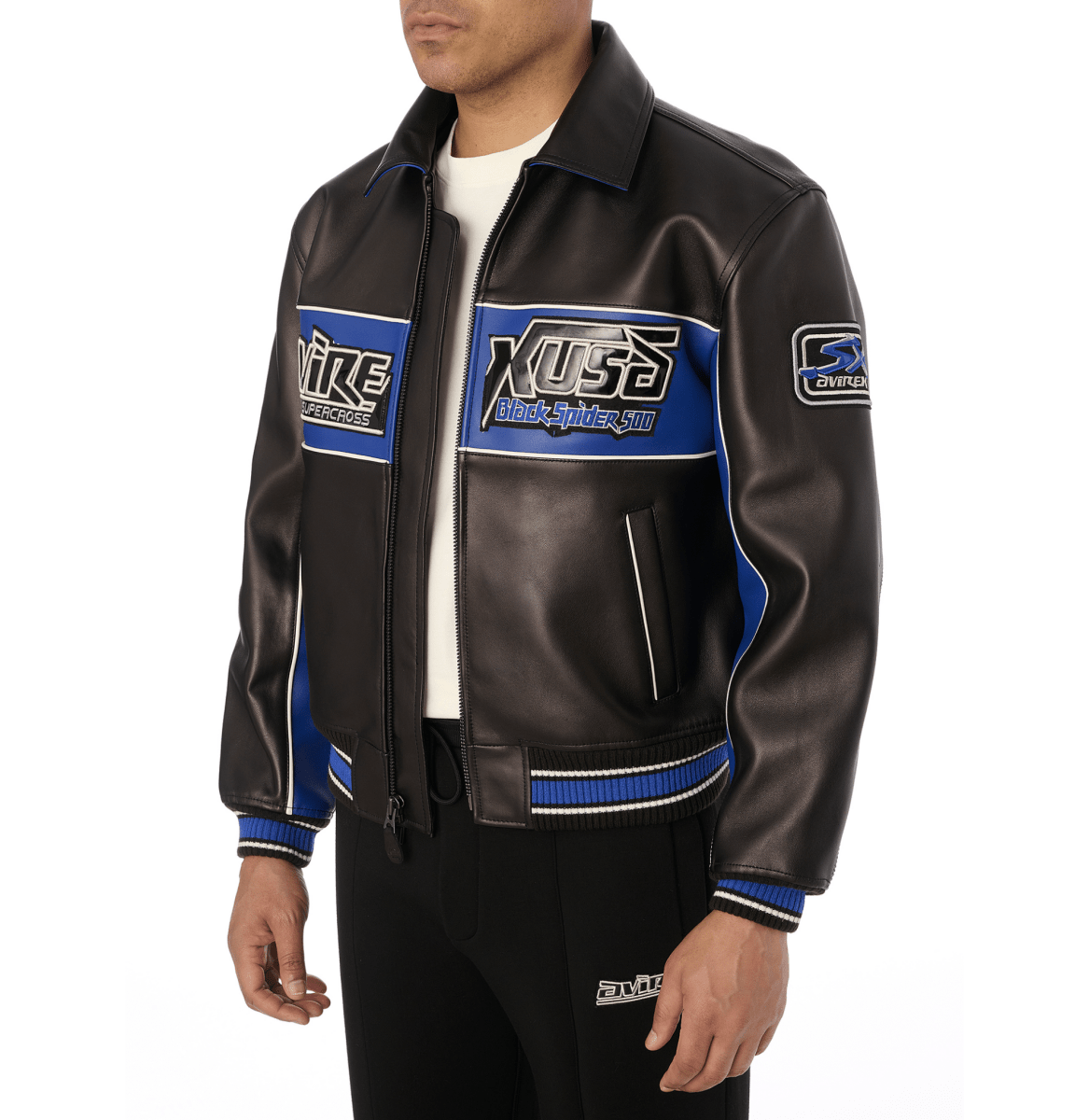 BLACK SPIDER RACER JACKET - Vox Leather