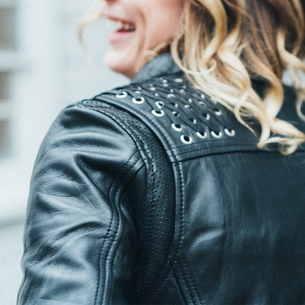 Black Widow - Women's Motorcycle Leather Jacket - Vox Leather
