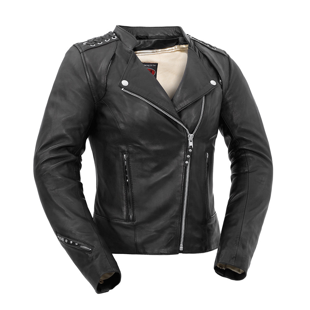Black Widow - Women's Motorcycle Leather Jacket - Vox Leather